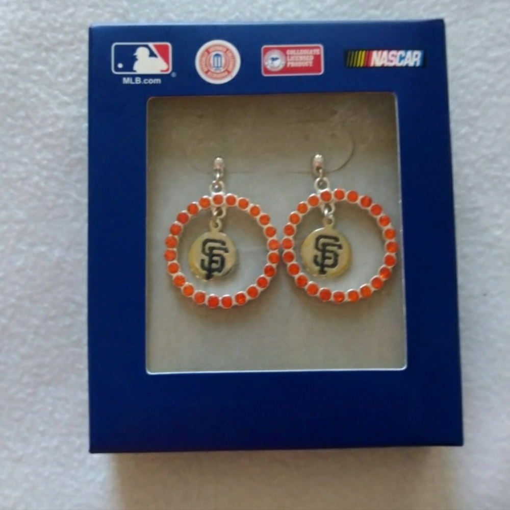 San Francisco Giants MLB Orange and Silver Earrings